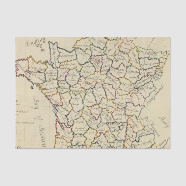 Frankreich-Abteilungen Seidenpapier (Vorderseite)