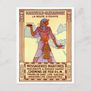 Frankreich Ägypten Restauriertes Vintage-Reisepost Postkarte