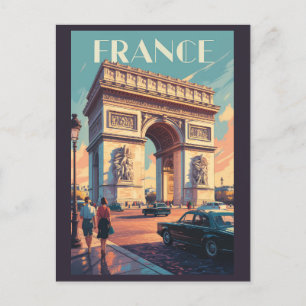 Frankreich Arc de Triomphe Reise Kunst Vintage Postkarte