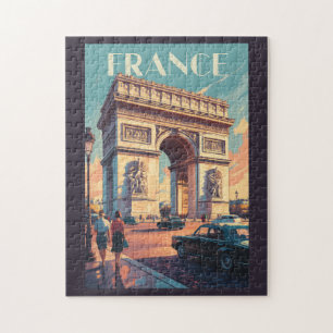 Frankreich Arc de Triomphe Reise Kunst Vintage Puzzle