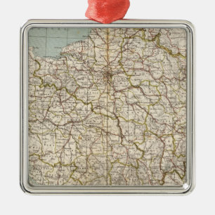 Frankreich-Atlas-Karte Silbernes Ornament
