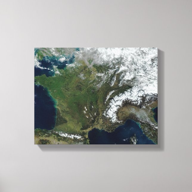 Frankreich aus dem Weltraum Leinwanddruck (Vorderseite)