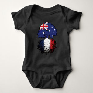 Frankreich - australisches Tree Roots-Flag Baby Strampler