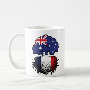 Frankreich - australisches Tree Roots-Flag Kaffeetasse