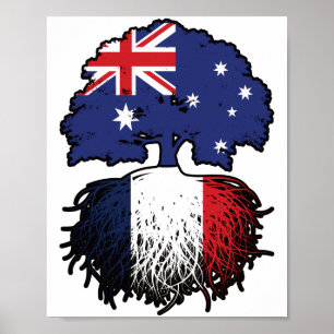 Frankreich - australisches Tree Roots-Flag Poster