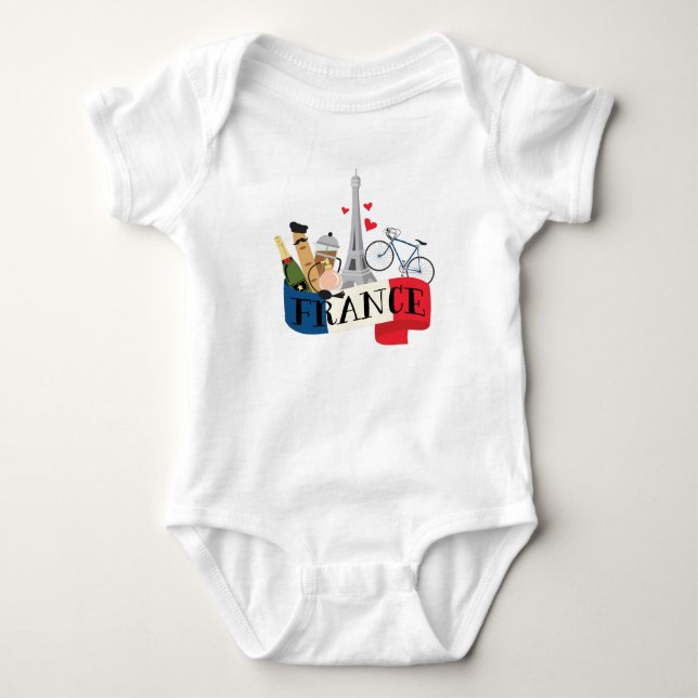 Frankreich Baby Strampler (Vorderseite)