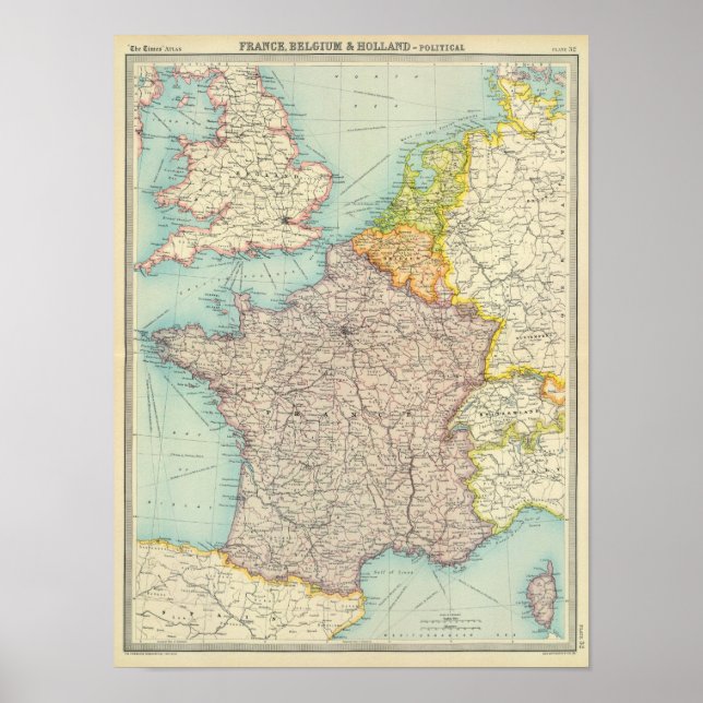 Frankreich, Belgien und Holland Poster (Vorne)