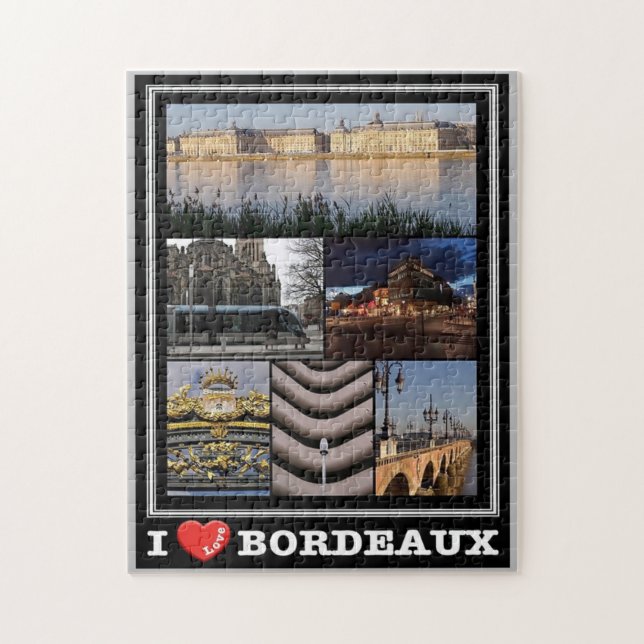 Frankreich - Bordeaux - I Liebe - Puzzle (Vertikal)