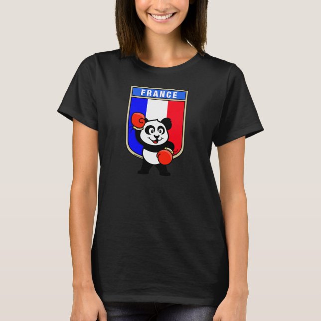 Frankreich Boxing Panda T-Shirt (Vorderseite)