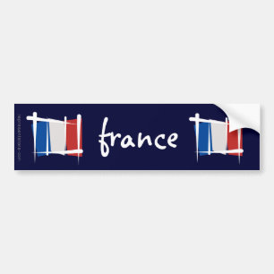 Frankreich-Bürsten-Flagge Autoaufkleber