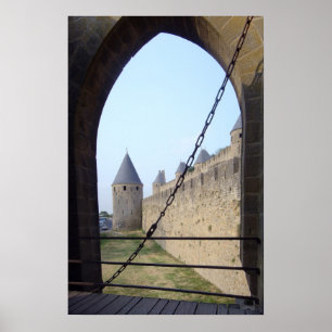 Frankreich - Carcassonne - Gateway-Brücke Poster