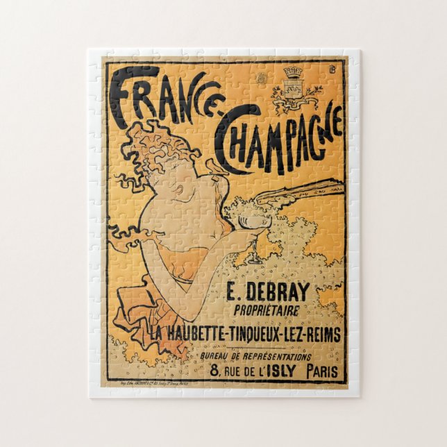 Frankreich Champagne Vintag Wein Drink Puzzle (Vertikal)