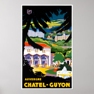 Frankreich Chatel Guyon Restauriertes Vintage-Reis Poster