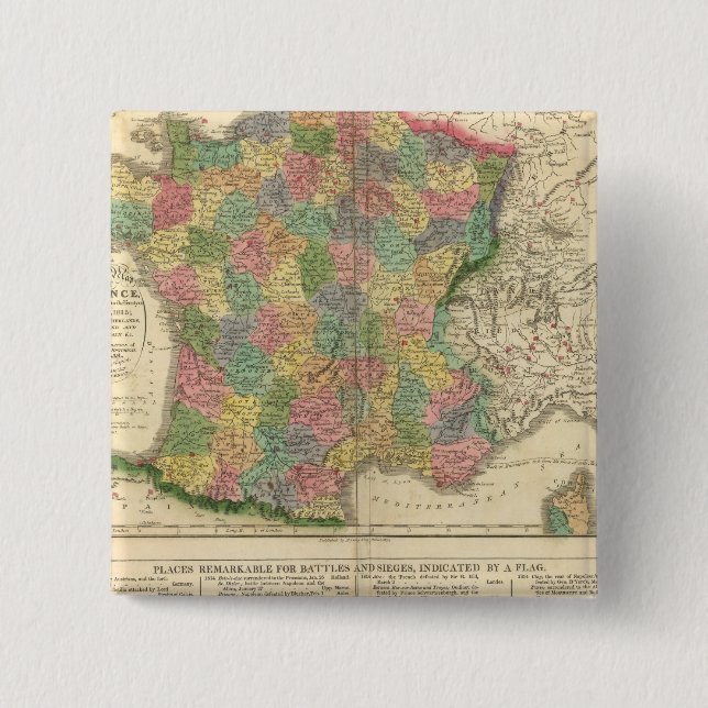 Frankreich Chronologie Karte Button (Vorderseite)
