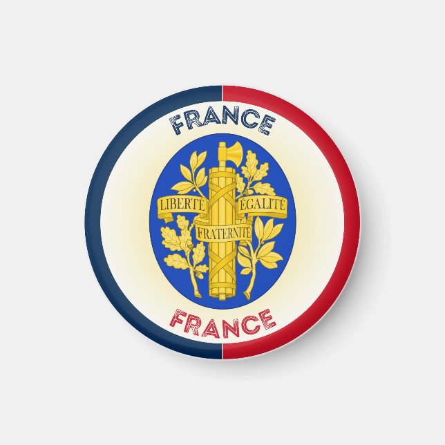 Frankreich Coat of Arms Circle Shape Magnet (Vorne)