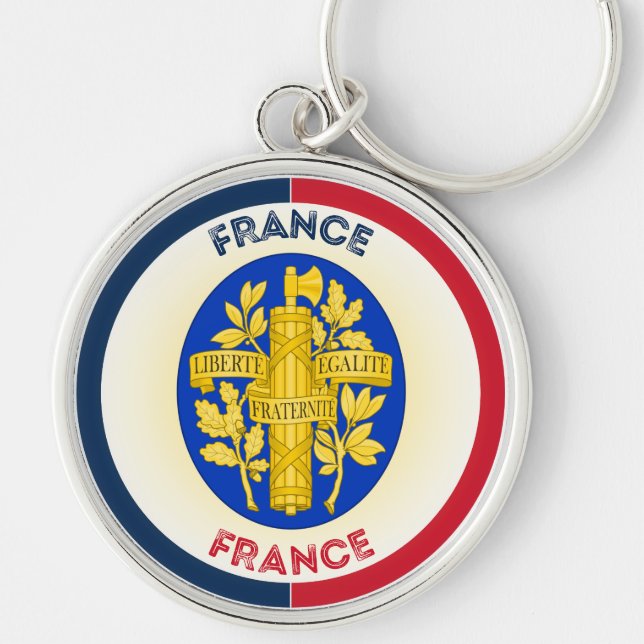 Frankreich Coat of Arms Circle Shape Schlüsselanhänger (Vorne)