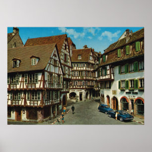 Frankreich, Colmar, Elsass, Fachwerkhäuser Poster