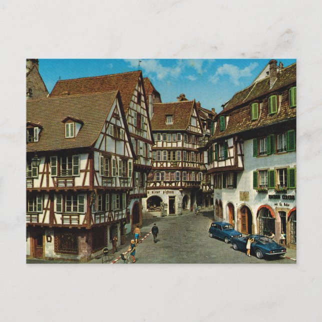 Frankreich, Colmar, Elsass, Retro-Postkarte Postkarte (Vorderseite)
