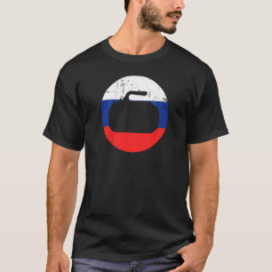 Frankreich Curling Französischer Flaggen Stone Spo T-Shirt