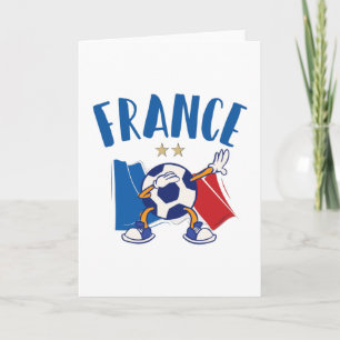 Frankreich Dabbing Fußball-Flagge 2 Sterne Karte