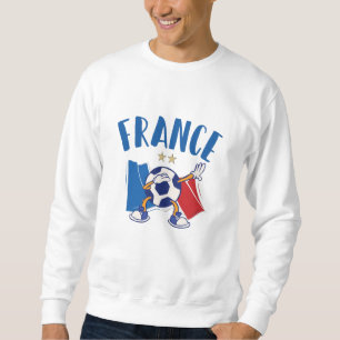 Frankreich Dabbing Fußball-Flagge 2 Sterne Sweatshirt