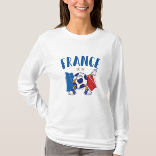 Frankreich Dabbing Fußball-Flagge 2 Sterne T-Shirt