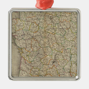 Frankreich Departement Boundaries Silbernes Ornament