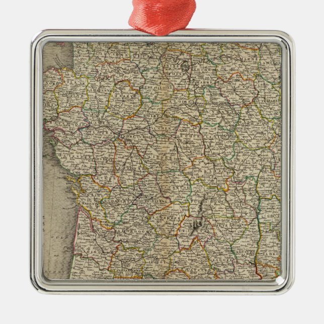 Frankreich Departement Boundaries Silbernes Ornament (Vorne)