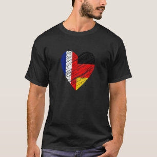 Frankreich Deutschland Herzen Französische Liebe d T-Shirt