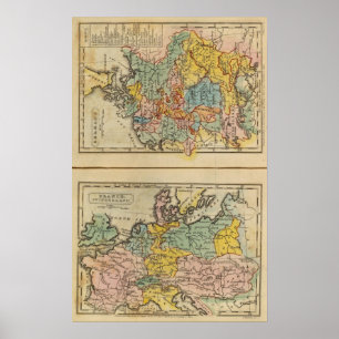 Frankreich, die Schweiz, Deutschland Poster