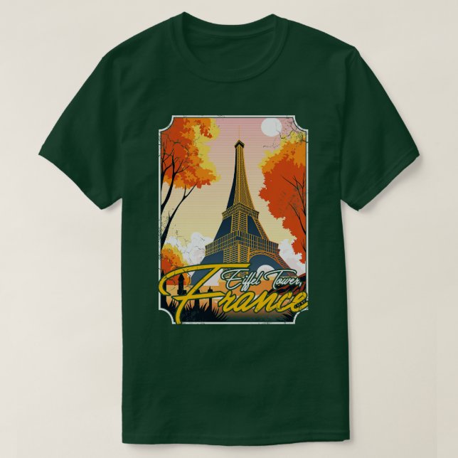 Frankreich Eiffel Tower French Art Design T-Shirt (Design vorne)