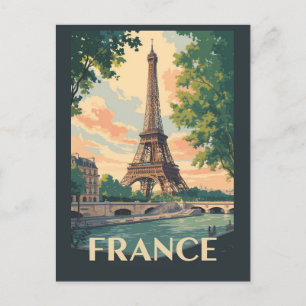 Frankreich Eiffelturm Reise Kunst Vintage Postkarte