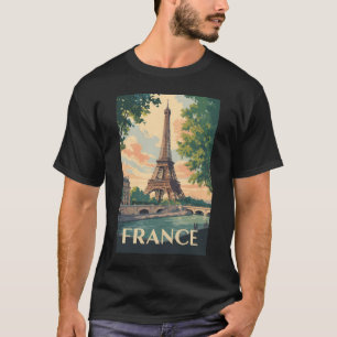 Frankreich Eiffelturm Reisen Vintag T-Shirt