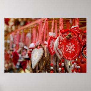 Frankreich, Elsass, Colmar. Weihnachtsmarkt Poster