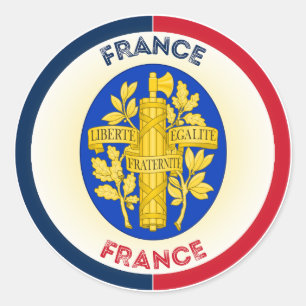 Frankreich-Erbe-Emblem Runder Aufkleber