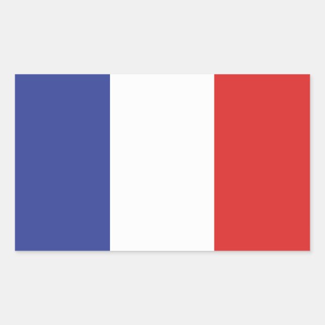 Frankreich erste französische Flagge: MFGA Rechteckiger Aufkleber (Vorderseite)