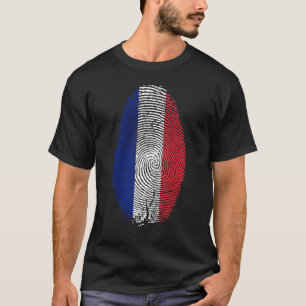 Frankreich Flag Fingerprint ist in meinem DNS Fran T-Shirt