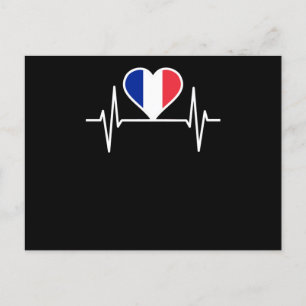 Frankreich - Flag Heartbeat Postkarte