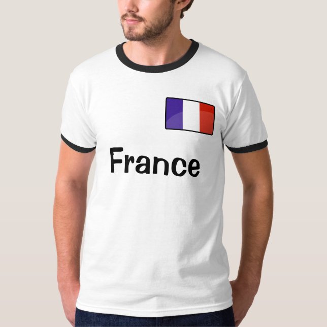 Frankreich Flag Men's Basic Ringer-T - Shirt (Vorderseite)