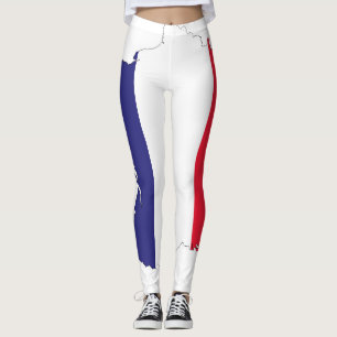 Frankreich Flagge auf Karte Souvenir Design Leggings