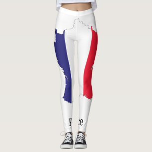 Frankreich Flagge auf Karte Souvenir Design Leggings