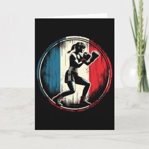 Frankreich Flagge Boxerin - Weibliches Kickboxen _ Karte