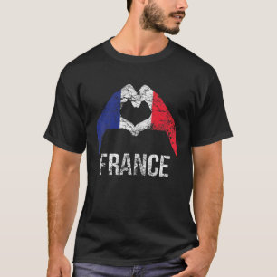 Frankreich - Flagge der Vintagen Liebe T-Shirt
