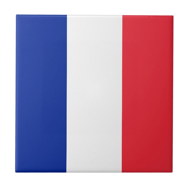 Frankreich-Flagge Fliese (Vorderseite)