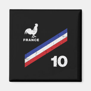 Frankreich-Flagge Hahn Nummer 10 Fußballfan Männer Magnet