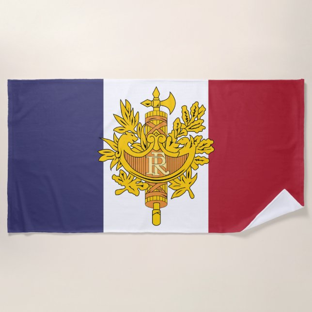 Frankreich-Flagge-Handyhülle Strandtuch (Vorderseite)