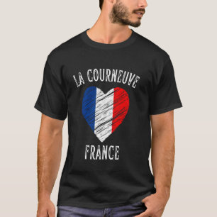 Frankreich Flagge Herz La Courneuve Stadt T-Shirt