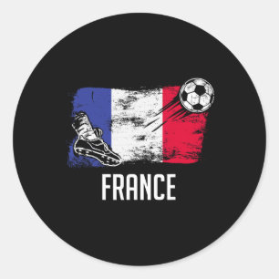 Frankreich Flagge Jersey Französisch Fußballmannsc Runder Aufkleber