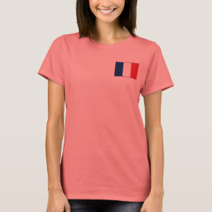 Frankreich-Flagge + Karten-T - Shirt
