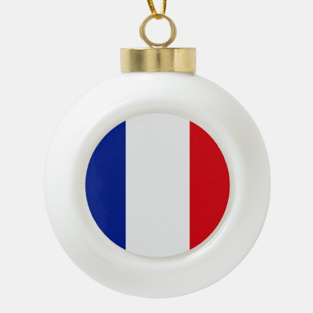 Frankreich-Flagge Keramik Kugel-Ornament (Vorderseite)
